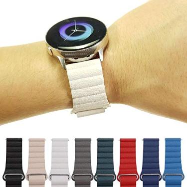 Imagem de Pulseira Couro Loop para Samsung Galaxy Watch Active 40mm e 44mm - Galaxy Watch 42mm - Gear S2 Classic - Amazfit Gtr 42mm - Amazfit Bip - Marca Ltimports (Branco)