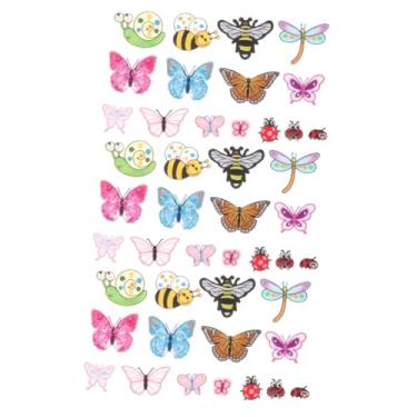 Imagem de Lurrose 45 Peças Bordados de animais insetos ferro em apliques decorações de flores animal remendos de roupas com estampas de insetos remendos para roupas fragmento decorar poliéster