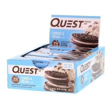 Imagem de Quest Bar Caixa 12 Un 21G De Proteína Cookies & Cream