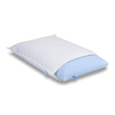 Imagem de Z Pass Sleep Travesseiro de Pluma natural e Viscoelástico D50 Blue Dream para fronhas 50x70cm - Branco