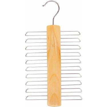 Imagem de Cabide de Madeira Vizapi Adulto Wood 16X29Cm Gravata Natural