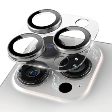Imagem de Kanosan Para iPhone 15 Pro/iPhone 15 Pro Max Protetor de lente de câmera, acrílico transparente Plus anel de liga de alumínio 9H capa de câmera de tela de vidro temperado para iPhone 15 Pro Max/iPhone 15 Pro, prata