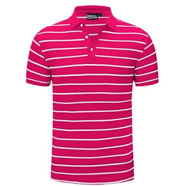 Imagem de Badminton para homens e mulheres, roupa desportiva, casual, camisa pólo, casal de gama alta, camisa de verão com lapela às riscas, t-shirt, Rosa vermelho, M