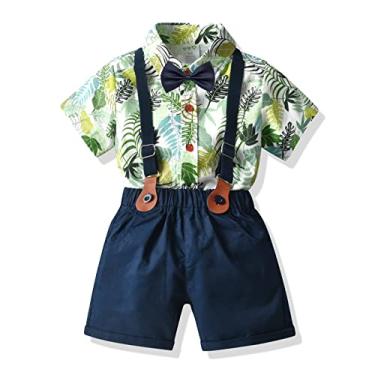 Imagem de Swear Outfits camiseta de manga curta lisa colete colete shorts infantis cavalheiros roupas infantis, Verde, 18-24 Meses
