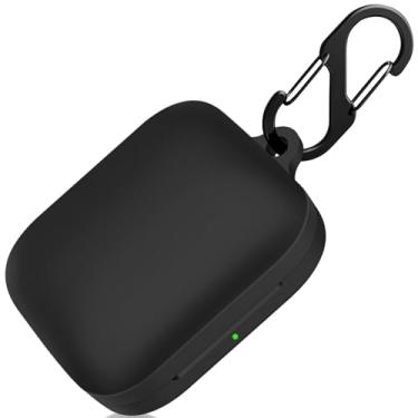 Imagem de LDSXAY Compatível com OnePlus Buds 3, capa protetora de silicone macio à prova de choque para OnePlus Buds 2024 com mosquetão, LED frontal visível (preto)