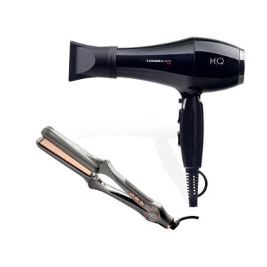 Imagem de Kit Mq - Secador Cabelo Mq Turbo Black 2500W 220V + Chapinha Prancha Alisadora Mq Pro 480
