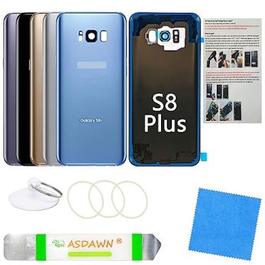 Imagem de Substituição de vidro traseira para Galaxy S8+ com lente de câmera pré-instalada + todo o adesivo + manual de instalação + kit de ferramentas de reparo para Samsung Galaxy S8 Plus SM-G955 todas as