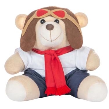 Imagem de Urso De 25cm Para Nicho Decoração Menino Aviador Vermelho Bebê Baby Decoração Quarto Festa Pelúcia Presente Revelação Deluxe