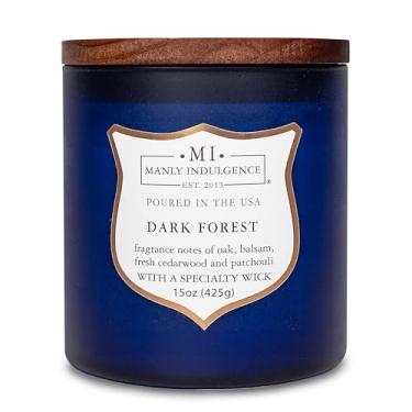 Imagem de Manly Indulgence Vela Floresta Escura para Homens, 425g - Carvalho, Bálsamo, Cedro Fresco e Patchouli - Queima até 60 Horas, Cera de Mistura de Soja, Derramada nos EUA