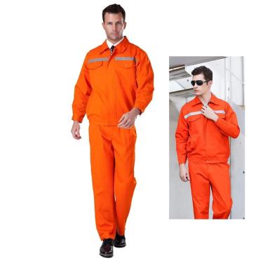 Imagem de Conjunto Uniforme EPI Faixa Refletiva Profissional Obra Construçao Civil Serviço Eletricista