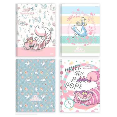 Imagem de Caderno brochura capa dura alice in wonderland 80f 1mat