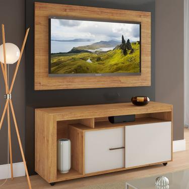 Imagem de Rack com Painel para TV até 50 Polegadas Cobreody 2 Portas Cobre/Off White - Casa Giulia