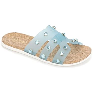 Imagem de Kenneth Cole Sandália feminina Reaction Slim H Band Stud Flat Platform, Aqua, 35