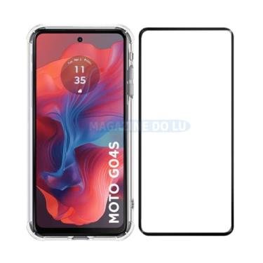 Imagem de Kit Capa Anti Impacto e Película De Vidro 3D Compatível Com Motorola Moto G04S