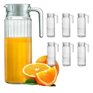 Imagem de KIT 7 Jarras Suíça de Vidro 1l com Tampa para Suco, Água e Refrigerante - 7 Unidades