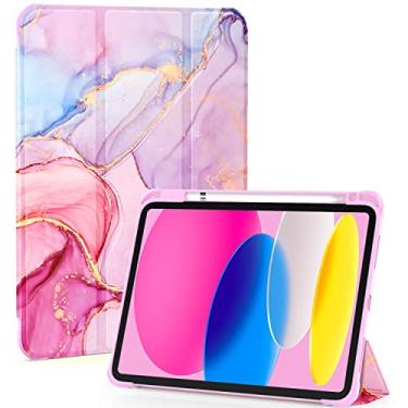 Imagem de OKP Capa para iPad 11ª geração de 11 polegadas (A16) 2025, para iPad de 10,9 polegadas 10,9 polegadas 10ª geração 2022, capa fina e leve para iPad 11/10 ª geração com suporte de três dobras, despertar