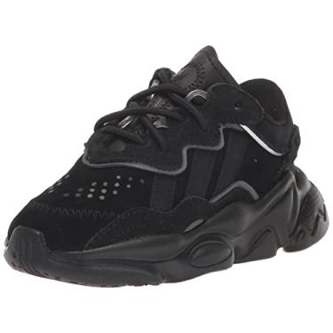 Imagem de adidas Originals Tênis masculino Ozweego, Preto/Preto/Metálico Noturno, 19