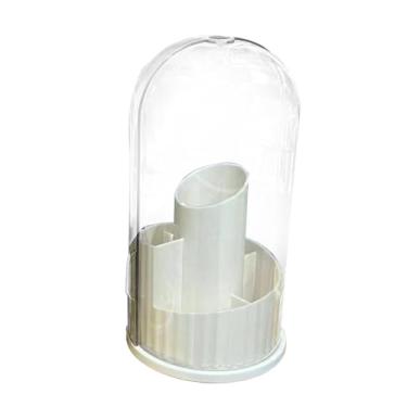 Imagem de Kokiya Organizador de porta-pincel de maquiagem, caixa de armazenamento, giratório, porta-lápis de sobrancelha e batom para banheiro, Branco