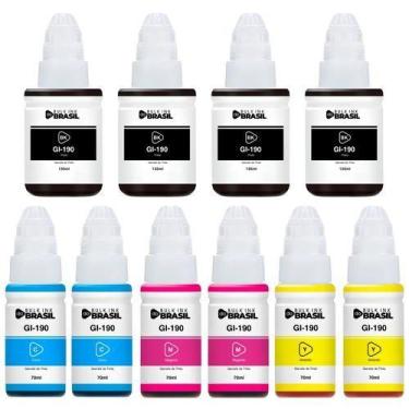 Imagem de Kit 10 tintas GI-190 4 Preto, 2 ciano, 2 magenta, 2 amarelo compatível
