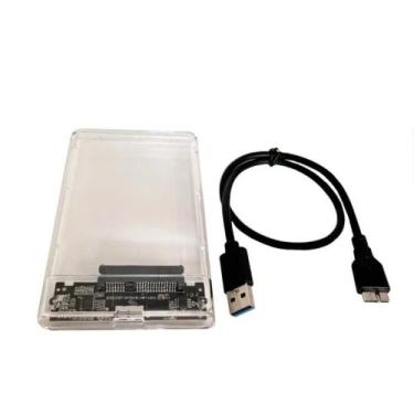 Imagem de Case Gaveta Para HD Ou SSD 2,5 Transparente Usb Sata Para USB, 2.0 USB