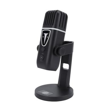 Imagem de Microfone para Jogos, Microfone Condensador USB Com Luz Ambiente e Cancelamento de Ruído de Suporte Microfone Condensador Com Controle de Volume Microfone de Computador