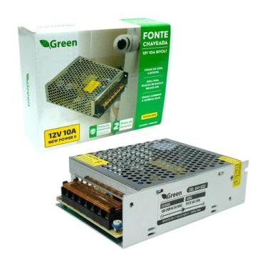 Imagem de Fonte Colmeia Chaveada Estabilizada Bivolt 12v 10a 120w Real - GREEN, 