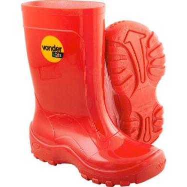 Imagem de Bota Infantil Vermelha PVC com Forro Tam. 20/21 Vonder