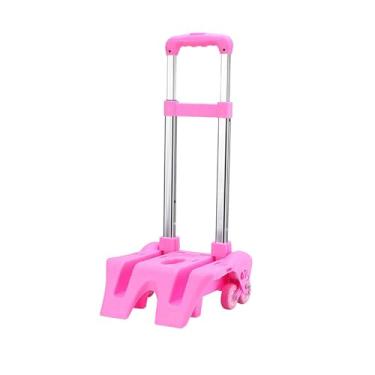 Imagem de YsXoWiui Mochila Trolley Viagem Trolley Liga de Alumínio, 6 Rodas, Portátil Rodas Trolley Mão Mochila Caminhão de Mão para Viagem, Rosa