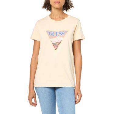 Imagem de GUESS Camiseta feminina Eco manga curta Fuji Easy, Calm Sands Multi, P