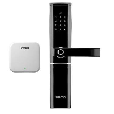 Imagem de Fechadura Digital Biométrica Cartão Fd-500 Pro Preta Pado