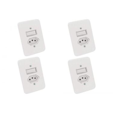 Imagem de Kit C/4 - Conjunto Radial Pollar 1901218 1S 1Tomada 20A