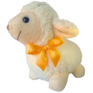 Imagem de Ovelha Bebê de Pelúcia Creme 24 Cm Cordeiro Fazenda Antialérgica - Mir