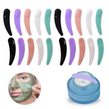 Imagem de 20Un Espátula Plástica Ponta Redonda Para Creme Facial Máscara Argila 