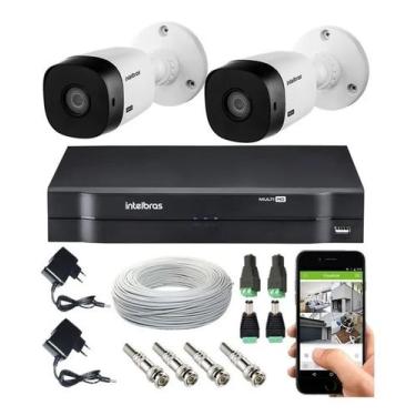 Imagem de Kit Cftv 2 Câmeras Intelbras 1120 Dvr Mhdx Full hd E Acessórios
