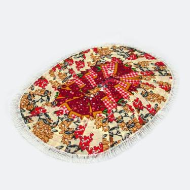 Imagem de 1 Tapete Oval de Bico com Franja e Forro 75 cm x 55 cm - Rafaloro Enxo
