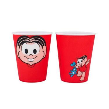 Imagem de Jogo 2 Copos Plástico Mônica Vermelho 400Ml Turma Da Mônica - Taimes