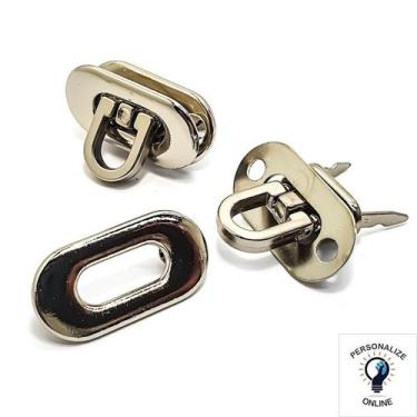 Imagem de Fecho Torniquete Para Bolsas 03 Unidades - Personalize Online , Prata