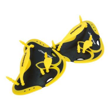 Imagem de Palmar Para Natação Meia Lua Finger Paddles Hammerhead, Preto, Amarelo