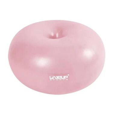 Imagem de Bola Pilates Yoga Donut Com Bomba Fisioterapia 45cm Liveup, Rosa