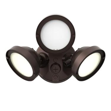 Imagem de Halo TGS3S403FRRB selecionável (3000, 2500, 2000 lúmens) Luz de LED de inundação, 3 cabeças redondas, bronze