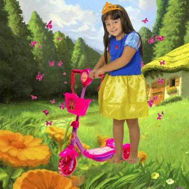 Imagem de Kit Patinete Feminino Rosa Crianças de 3 4 5 Anos Diversão - DM Toys