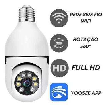 Imagem de Câmera IP Giratória Wifi Lâmpada com Visão Noturna - Vigilância Extern