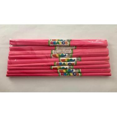 Imagem de Papel Crepom Rosa Chiclete com 10 unidades - Realce