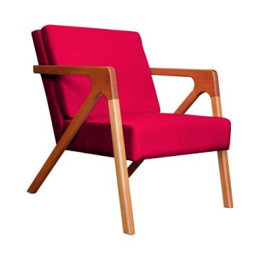 Imagem de Poltrona Monalisa Decorativa Veludo Cores - DS Estofados, Vermelho