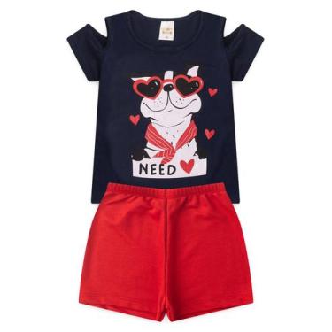 Imagem de Conjunto para meninas verão estampa cachorro marinho - Scott Kids, 6