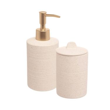 Imagem de Conjunto Para Banheiro Em Cerâmica Sand Com 2 Peças Lyor Bege