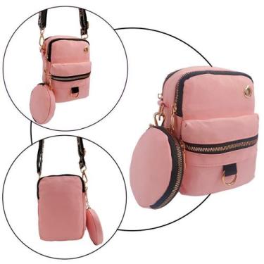 Imagem de BOLSA TRANSVERSAL MINI BAG COM PORTA MOEDA Rosa Claro - Ao Long, P, Ro
