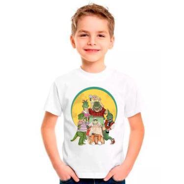 Imagem de Camiseta Familia Dinossauro Infantil - DESIGN CAMISETAS, Branco, 16