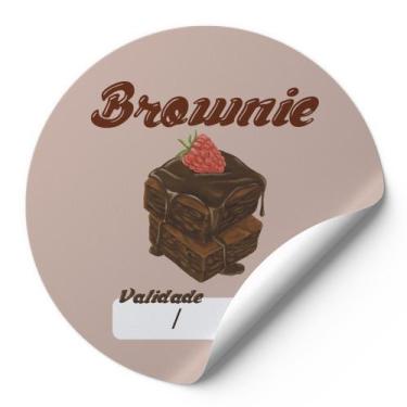 Imagem de 120 Etiquetas Redondas Adesivas Brownie Validade Auto Colante Modelo A