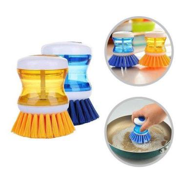 Imagem de Kit 6 Escova Lava Louças C/ Reservatório E Dispenser De Detergente - A